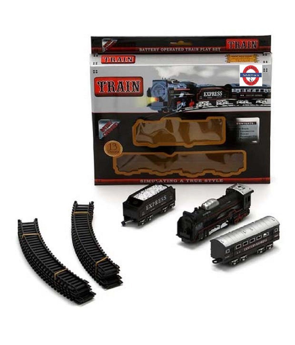 Amazon - Buy Brunte Battery Operated TRAIN (Black) 13 Piece Train set with Engine for just Rs.99