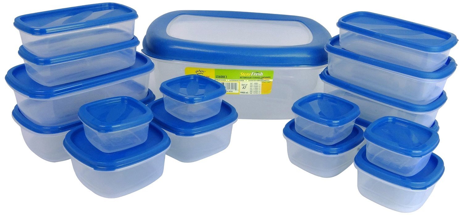 Amazon - Buy Princeware SF Packing Container, 17-Pieces, Blue for just Rs. (%off)