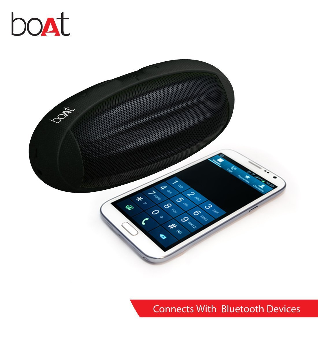 Amazon - Buy boAt Rugby-BLK Wireless Portable Stereo Speaker (Black) for Rs.1189 (70% off)