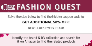 Amazon App Fashion Quest Get Additional 50% Off On Products 