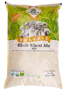 24 Mantra Organic Wholewheat Atta Premium, 5kg