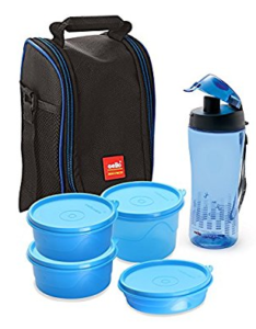 Cello Freshmate Combo Lunch Box with Bag Set, 5-Pieces, Blue