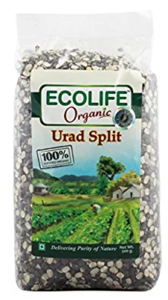 Ecolife Organic Urad (Black Gram) Split, 500g