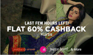 Flat 60% Cashback On Festive Kurtis