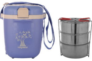 Nayasa Electric Plastic Tiffin, Set of 3, Blue