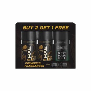 Paytm - Buy Axe Deodorant Dark Temptation 150ml (Pack of 2) with Free Recharge Bodyspray, Game Face 150ml at Rs 263 only