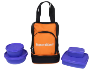 Signoraware Carry Lunch Box with Bag 4 Containers Lunch Box (950 ml)