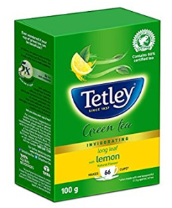 Tetley Long Leaf Green Tea, Lemon, 100g