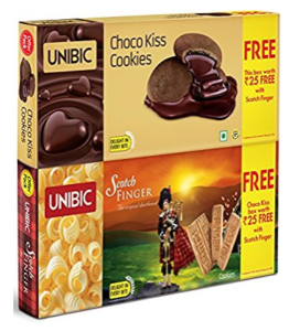 Unibic Scotch Finger, 100g with Free Choco Kiss, 60g.