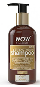 WOW Hair Strengthening Shampoo, 300mL - No Sulphate - No Parabens - Infused Organic Rosemary & Tea Tree Oil