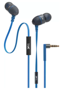 boAt BassHeads 220 Wired Headset With Mic (Blue)