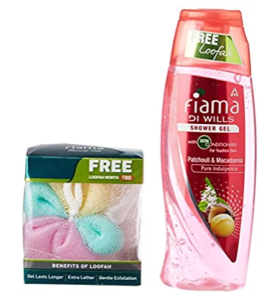 Fiama Di Wills Pure Indulgence Shower Gel, Patchouli and Macadamia, 250ml with Free Loofah