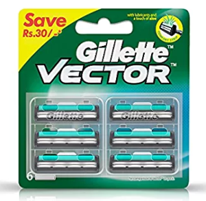 Gillette Vector Plus Manual Shaving Razor Blades (Cartridge) - 6s Pack