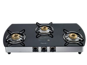 Amazon Pigeon Blackline Oval SS Gas Stove, 3 Burner