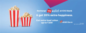 Bookmyshow- Recharge BMS wallet at ICICI Bank & Get Extra load (Max Rs 200)