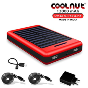 COOLNUT Power Bank 13000mAh Solar Panel Portable Charger Complete Kit