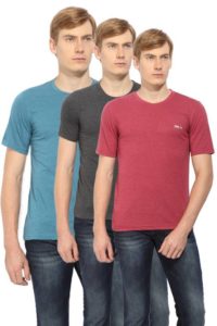 Flipkart Newport Solid Men's Round Neck Blue T-Shirt (Pack of 3)