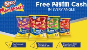 Paytm - Get upto Rs 10 Paytm Cash on each pack of Bingo! Mad Angles