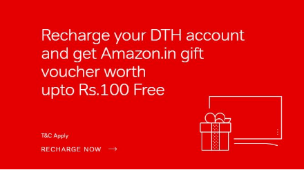 airtel recharge dth and get amazon voucher upto Rs.100