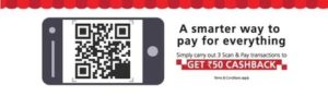 Kotak- Get Rs 50 cashback on 3 Scan & Pay transactions