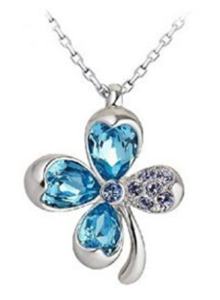 NEVI Flower Fashion Swarovski Elements Rhodium Plated Princess Pendant