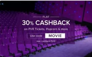 Nearbuy- Get Flat 30% cashback on PVR Voucher