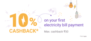 PhonePe- Get Flat 10% cashback on first electricity bill payment