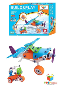 Toys Bhoomi 2 IN 1 Take-Apart 3D Model Airplane & Motorcycle DIY Playset