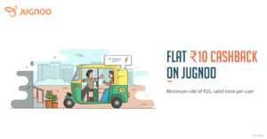 Jugnoo- Get Flat Rs.10 cashback when you pay with FreeCharge on Jugnoo App