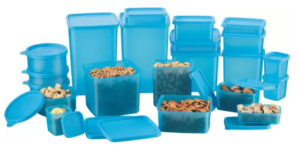 MasterCook - 2000 ml, 1200 ml, 600 ml, 400 ml, 200 ml, 300 ml, 100 ml, 500 ml, 250 ml, 100 ml Polypropylene Multi-purpose Storage Container (Pack of 21, Blue)