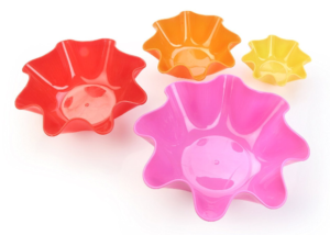 Floret 4 Piece Plastic Bowl Set, Multicolour (SKU-111)