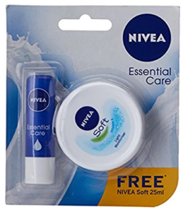 Nivea Lip Care Essential Care, 4.8 g with Free Nivea Cream, 25ml