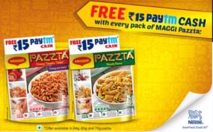 Paytm- Get Rs 15 Paytm Cash on Each Pack of Maggi Pazzta