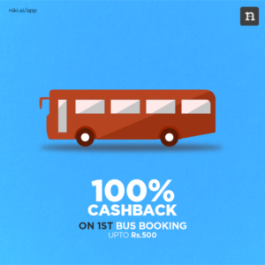 Niki App- Get Flat 100% cashback on Bus ticket booking