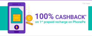 Get 100% Cashback Upto Rs.50 on Ist Prepaid Recharge