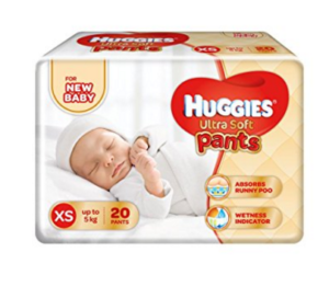 Huggies Ultra Soft XS Size Diaper Pants (20 Count) at rs.99