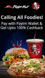 Paytm- Get Guaranteed Cashback at KFC & Pizza Hut