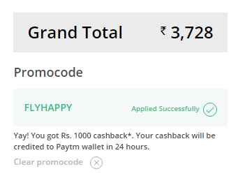 paytm flyhappy code