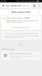 Grofers Proof of Discount