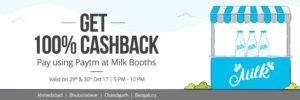 Paytm- Get 100% Cashback at select Milk Booths