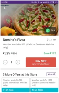 Tapzo Domino's Offer