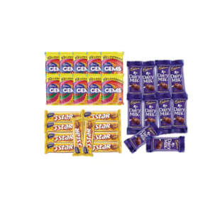 Cadbury Chocolaty Treat (Dairy Milk + Five Star + Gems ) Pack Of 30 at rs.195