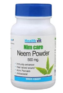 Healthvit Neem Care for Skin Care - 400 mg (60 Capsules, Neem Powder)