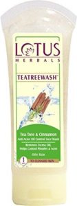 Lotus Herbals Teatreewash Tea Tree and Cinnamon Anti-Acne Oil Control Face Wash, 120g