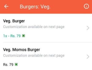 Mad momos foodpanda app burger at Rs 11 only