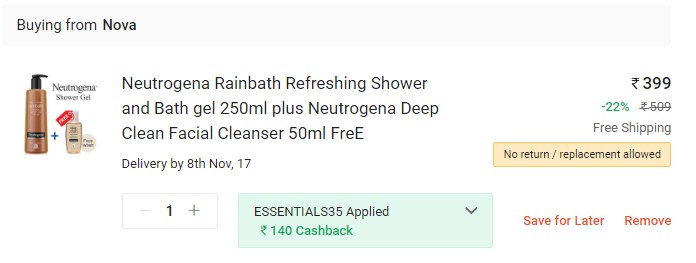 Neutrogena Rainbath Refreshing Shower and Bath gel 250ml Promo Code