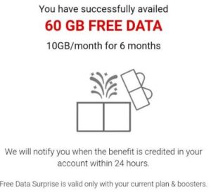 my airtel app 60 gb data successfully credited