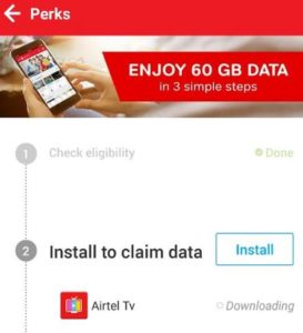 my airtel app get 60 gb free internet data