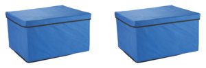 Buy Nayasa 2 Piece Foldable Toy Box with Lid, Blue for Rs.586 only