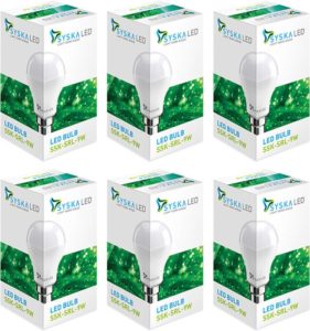 Buy Syska Led Lights 9 W B22 LED Bulb (White, Pack of 6) for Rs.339 only